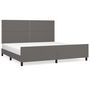 Voir la diapositive 2 : VIDAXL Cadre de lit sans matelas gris 200x200 cm similicuir