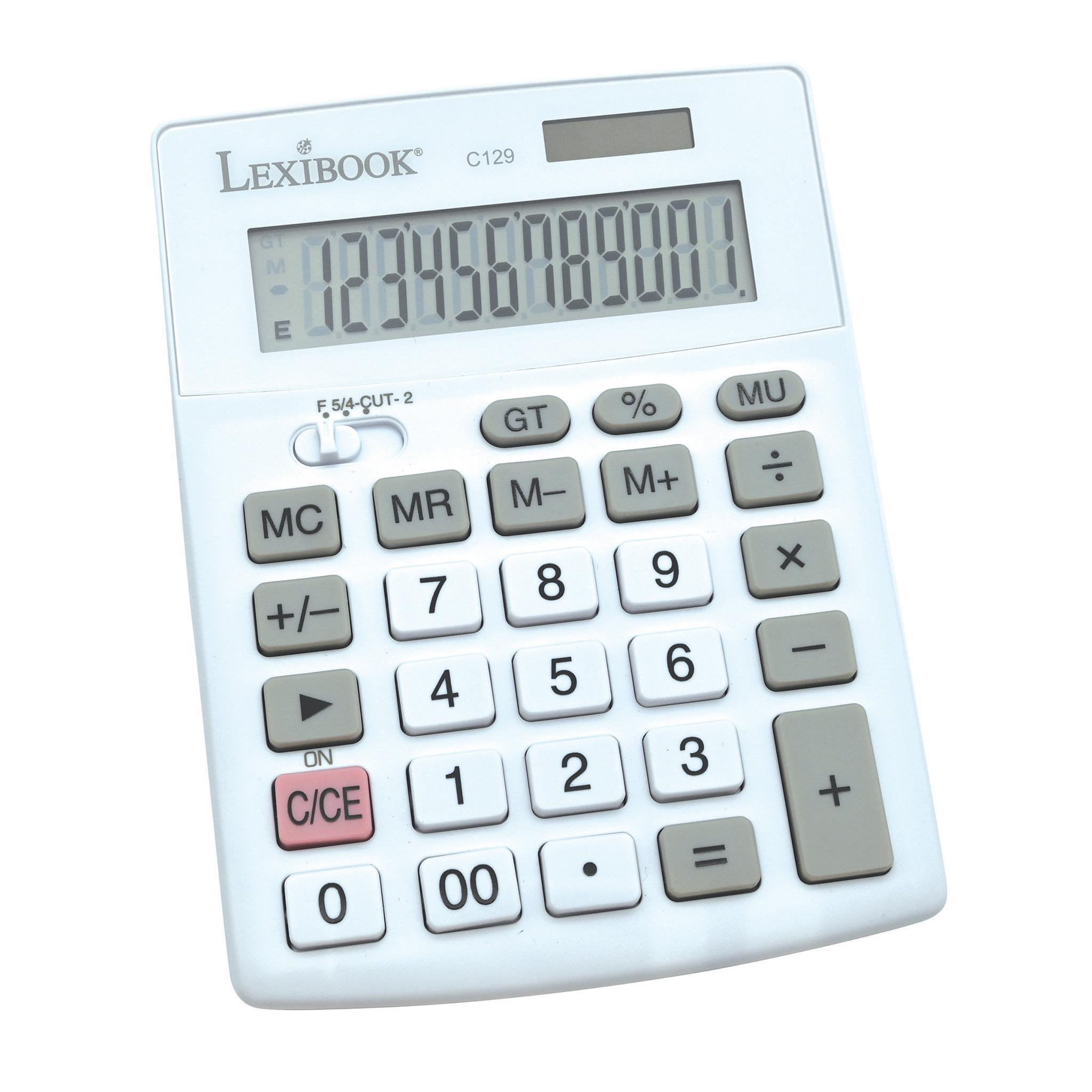 Voir la diapositive 2 : Lexibook Calculatrice de bureau 12 chiffres avec double alimentation