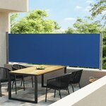 VIDAXL Auvent lateral retractable de patio 140x600 cm bleu