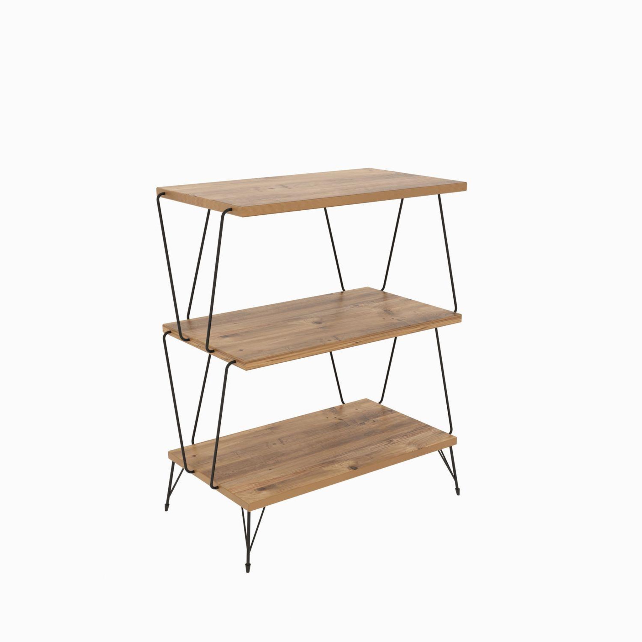 Voir la diapositive 4 : TOILINUX Etagère ouverte design industriel en bois et métal - marron