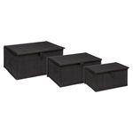 FIVE Trio de boites rectangulaire en bambou. Coloris disponibles : Beige