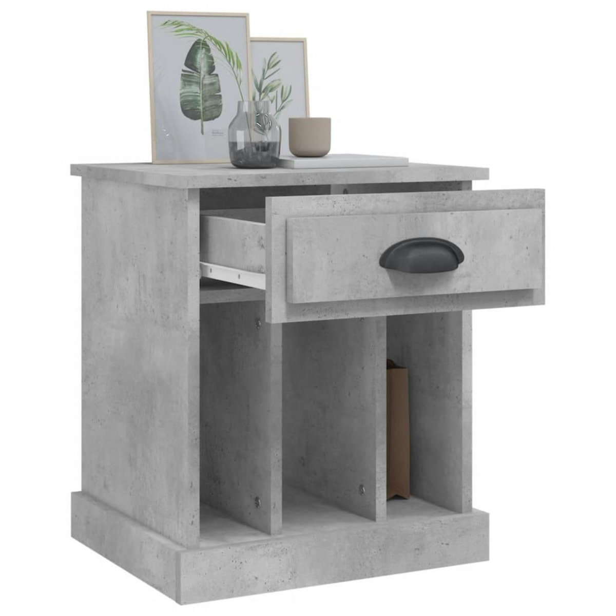 VIDAXL Tables de chevet 2 pcs gris beton 43x36x50 cm