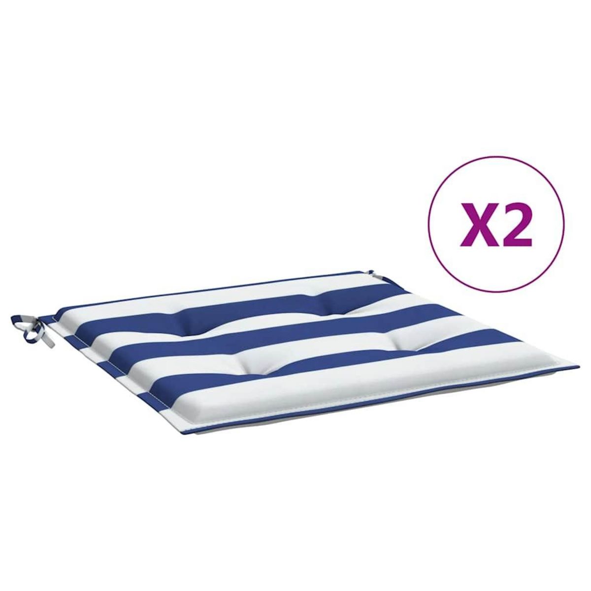 VIDAXL Coussins de chaise de jardin lot de 2 40x40x3 cm tissu