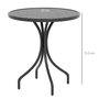 Voir la diapositive 3 : OUTSUNNY Table de jardin ronde Ø 66 cm acier plateau à lattes noir
