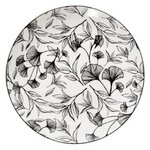 SECRET DE GOURMET Lot de 6 Assiettes à Dessert  Black Floral  20cm Noir