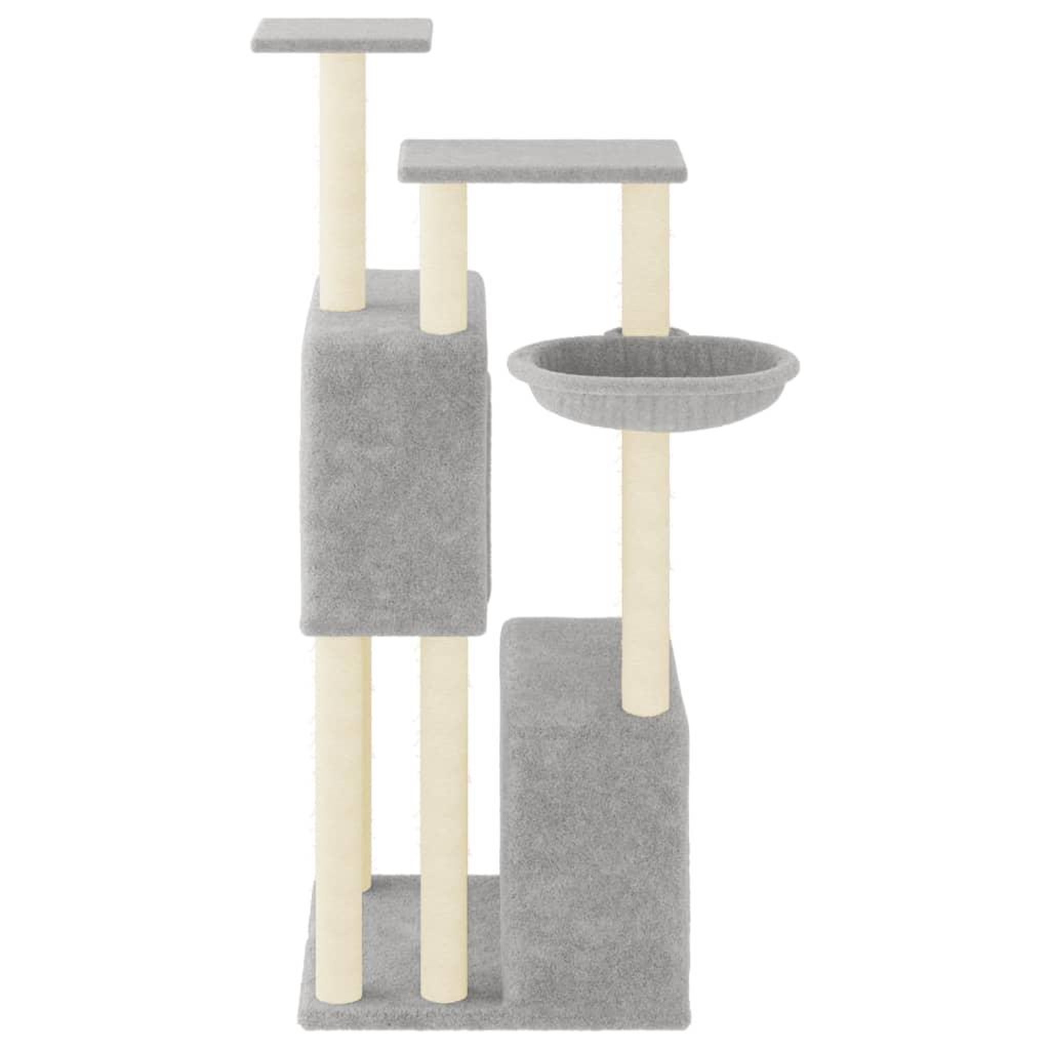 Voir la diapositive 4 : VIDAXL Arbre a chat avec griffoirs en sisal gris clair 122 cm
