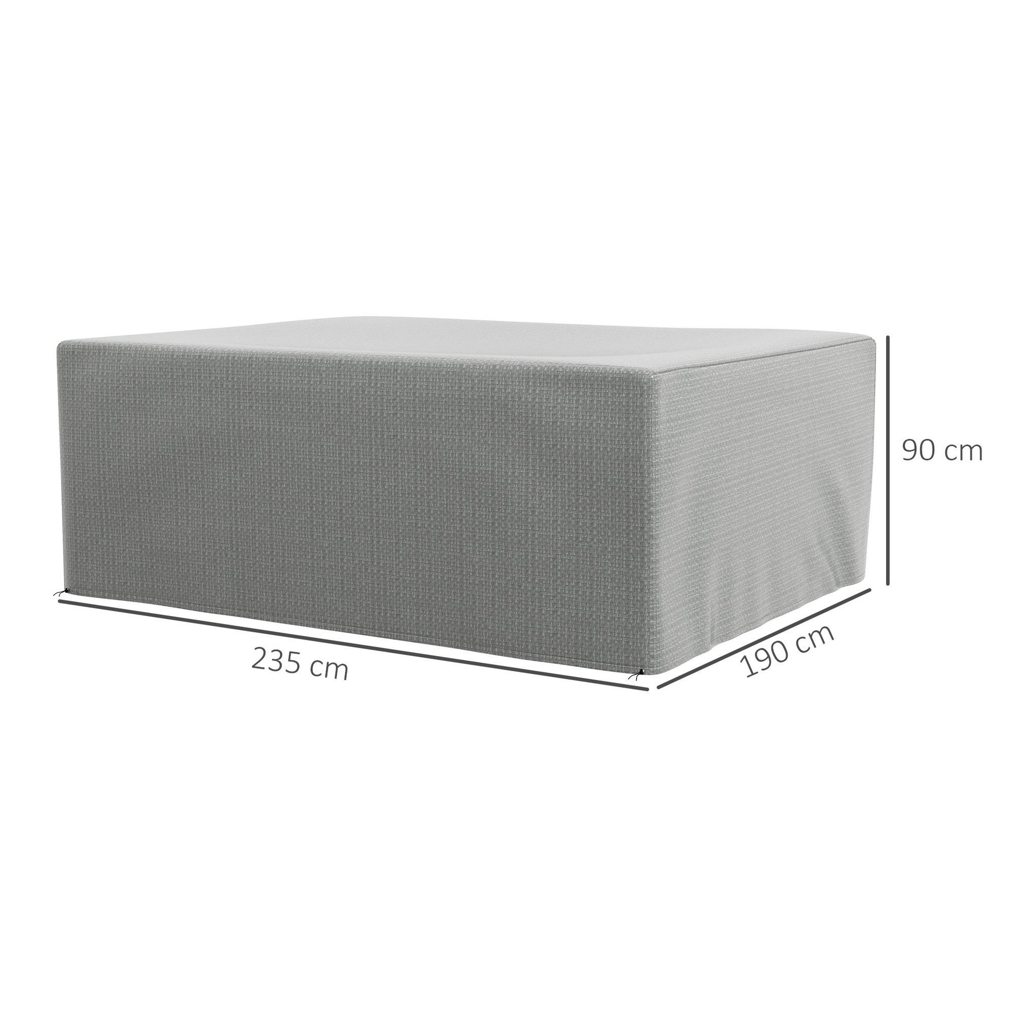 Voir la diapositive 3 : OUTSUNNY Housse de protection mobilier de jardin bâche étanche anti-uv pe haute densité gris
