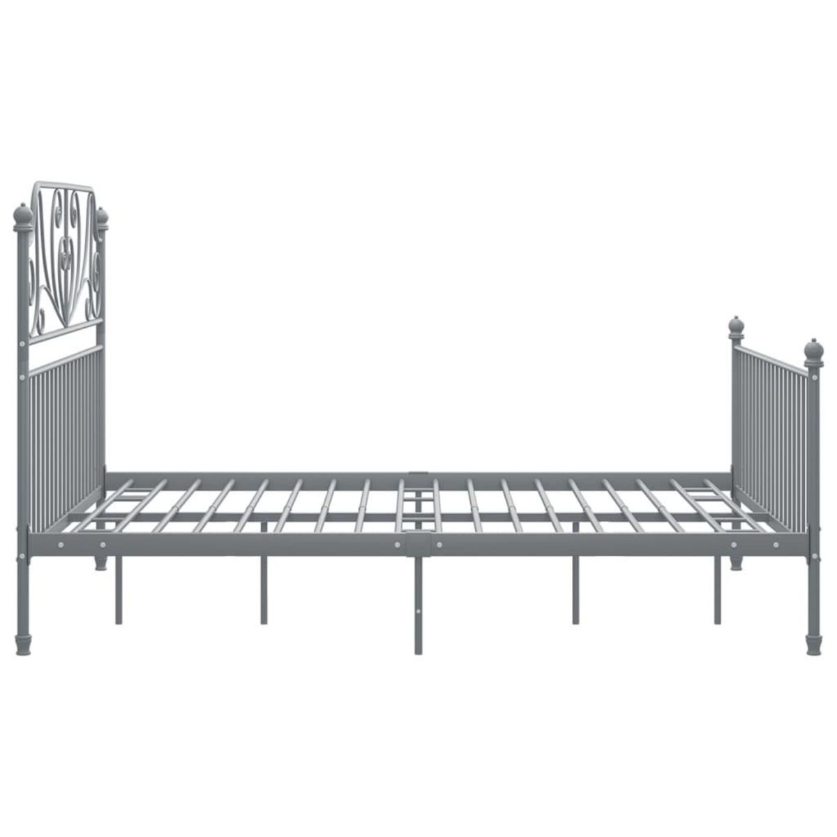 VIDAXL Cadre de lit sans matelas gris metal 140x200 cm