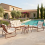 Voir la diapositive 4 : CONCEPT USINE Salon de jardin 4 places terracotta et beige avec tables basses ATRANI