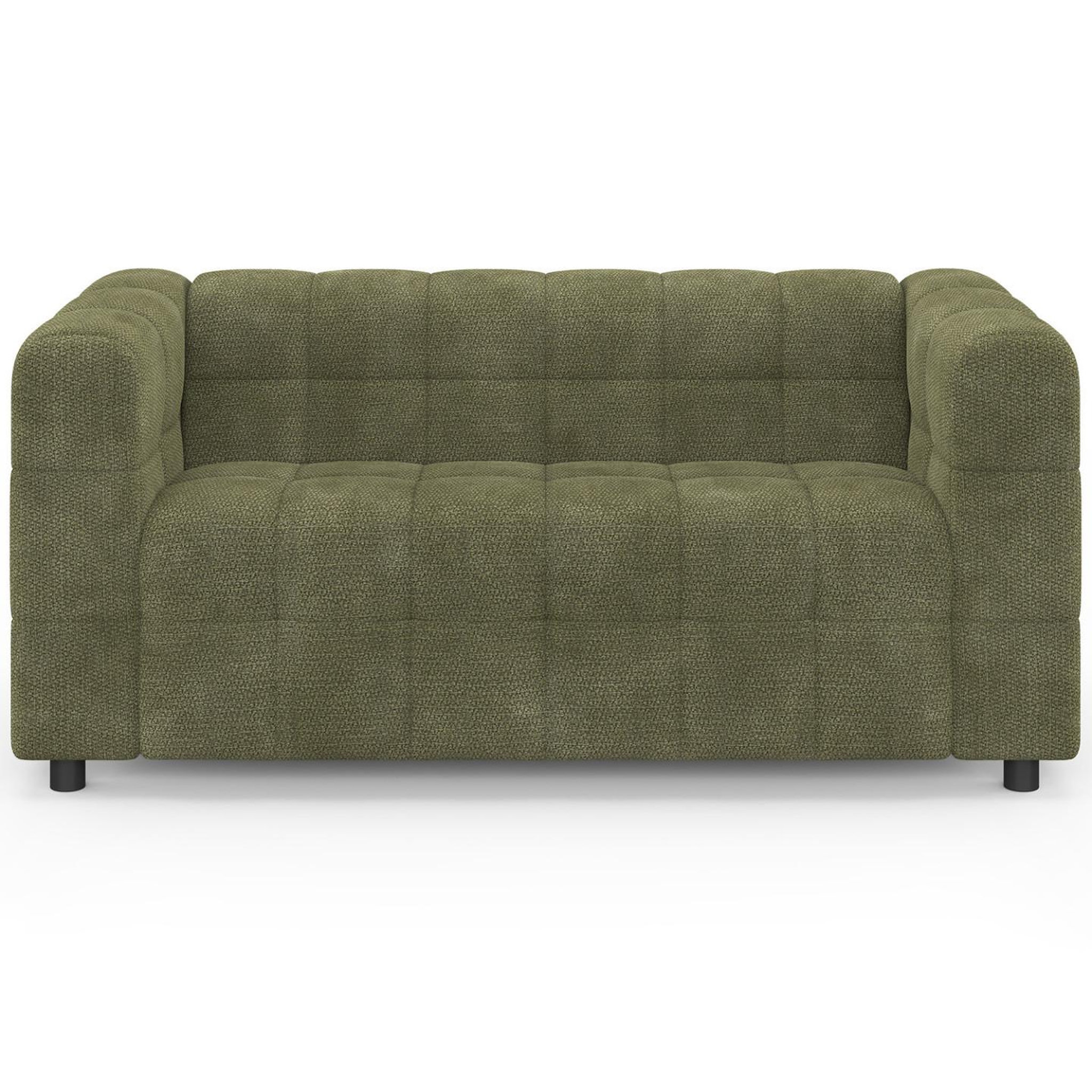 Voir la diapositive 3 : ID MARKET Canapé droit 2 places capitonné amance en tissu chenille vert kaki