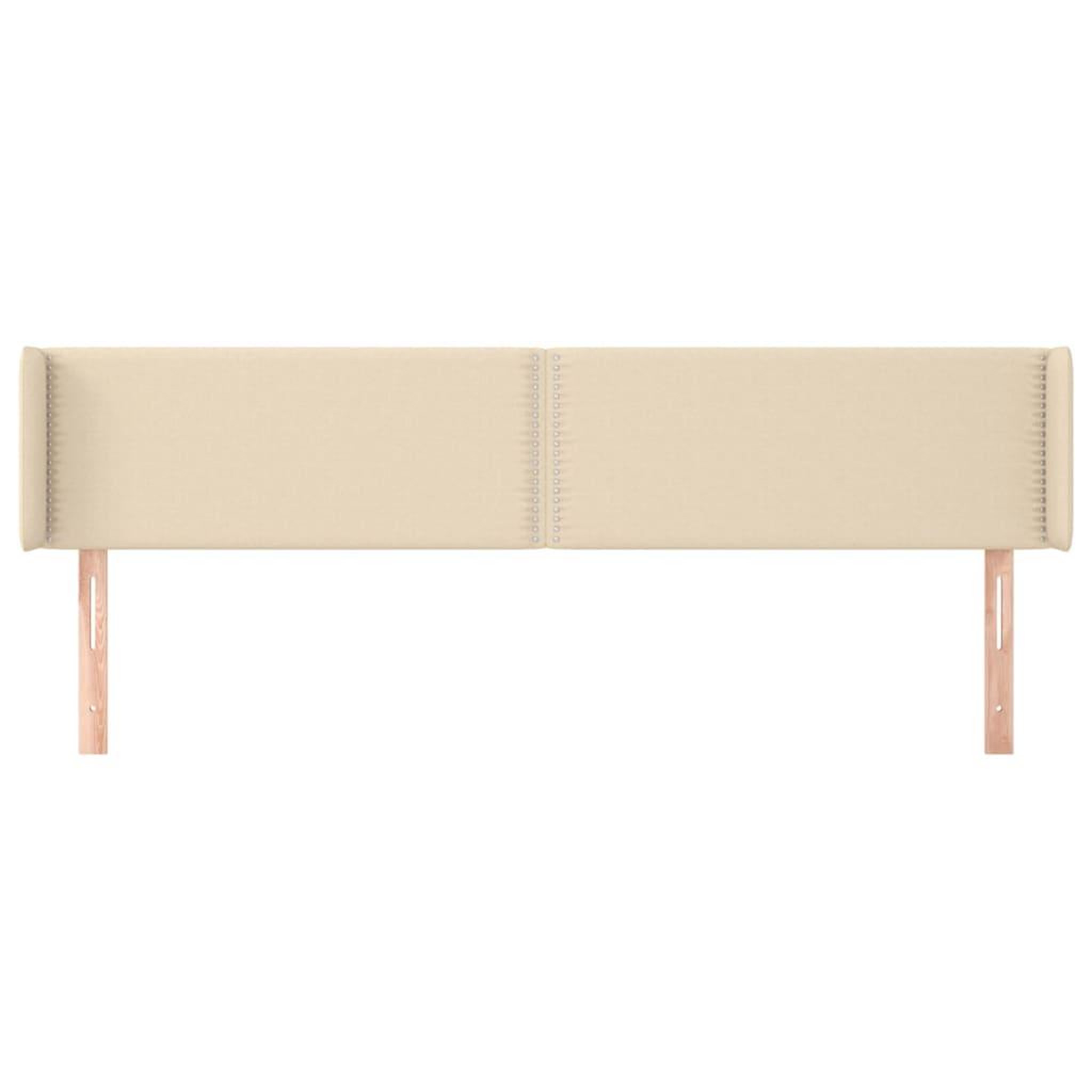 Voir la diapositive 3 : VIDAXL Tete de lit avec oreilles Creme 203x16x78/88 cm Tissu