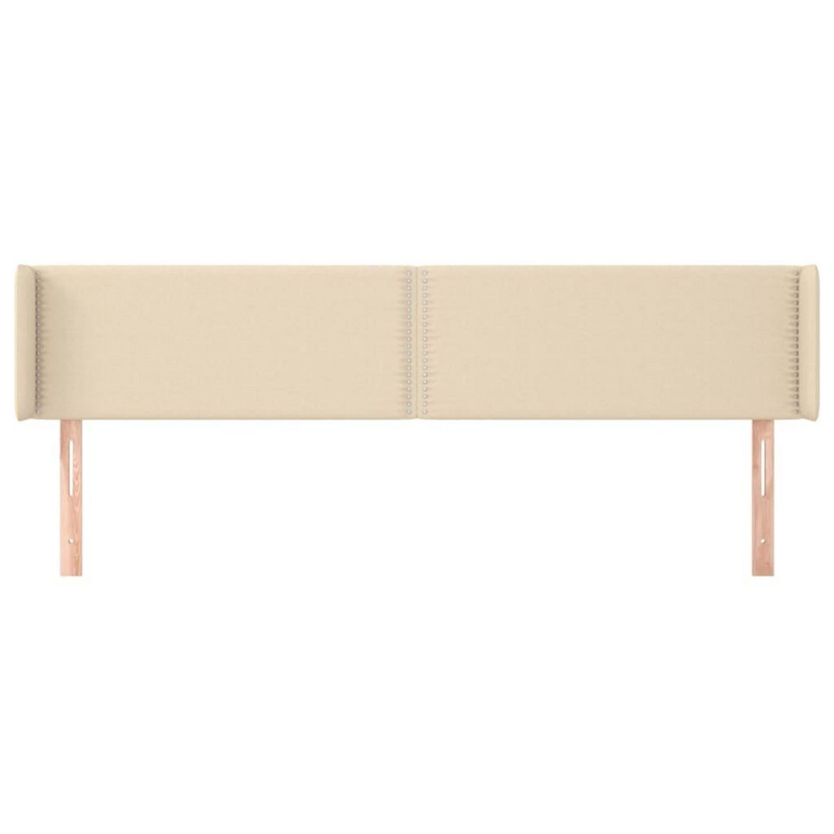 VIDAXL Tete de lit avec oreilles Creme 203x16x78/88 cm Tissu