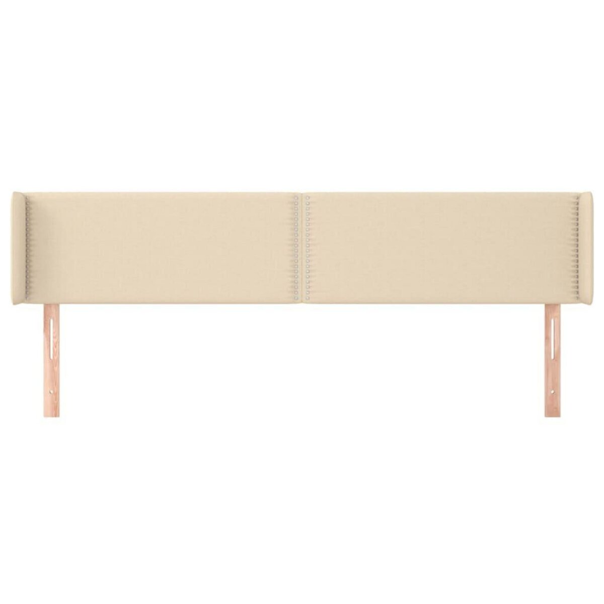 VIDAXL Tete de lit avec oreilles Creme 203x16x78/88 cm Tissu