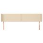 Voir la diapositive 3 : VIDAXL Tete de lit avec oreilles Creme 203x16x78/88 cm Tissu