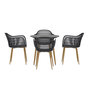 Voir la diapositive 2 : Paris Prix Ensemble Table de Jardin & 4 Chaises  Anafi  80cm Noir