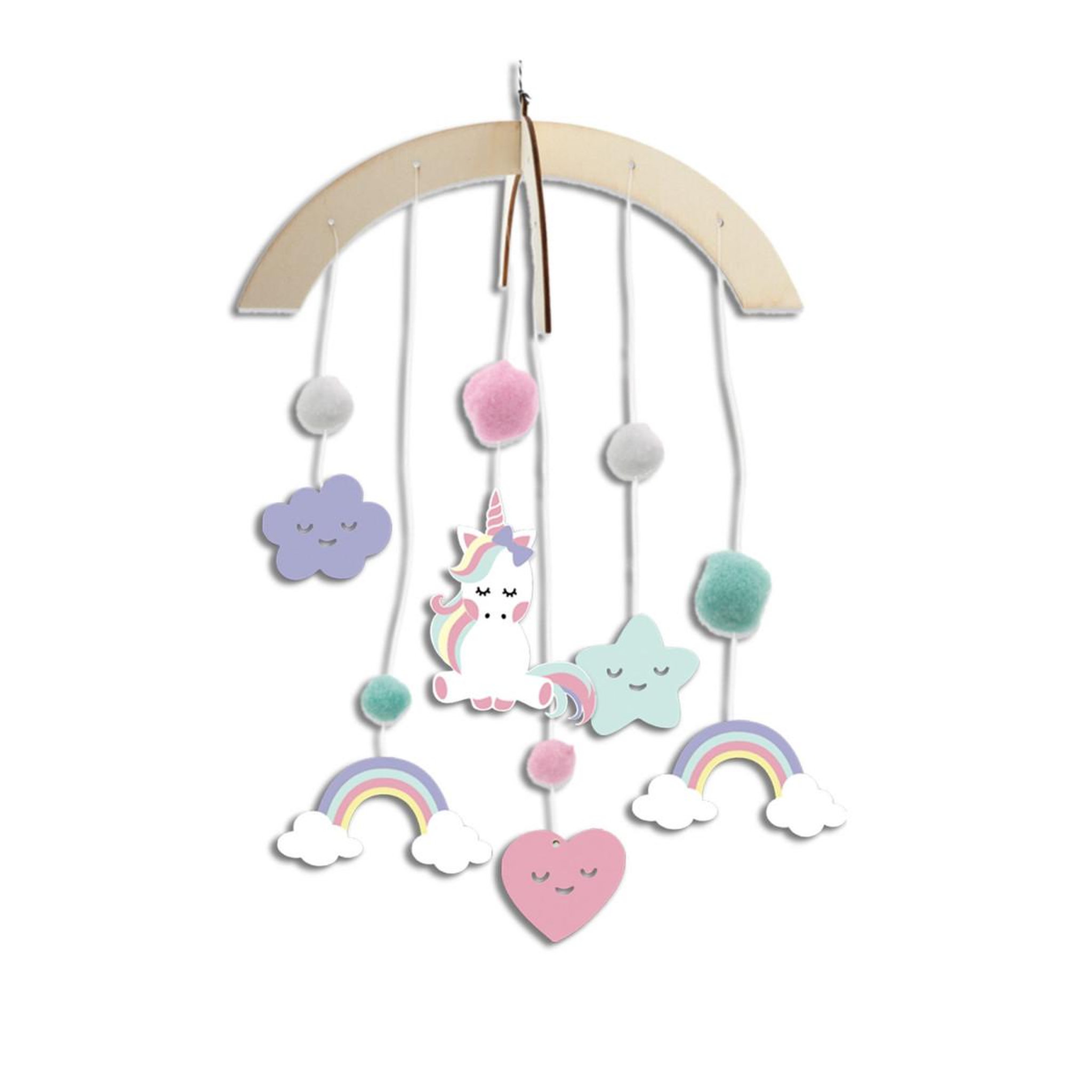 Voir la diapositive 2 : HOMEA Kit Mobile Enfant Bois  Licorne  27cm Naturel