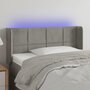 Voir la diapositive 1 : VIDAXL Tete de lit a LED Gris clair 93x16x78/88 cm Velours