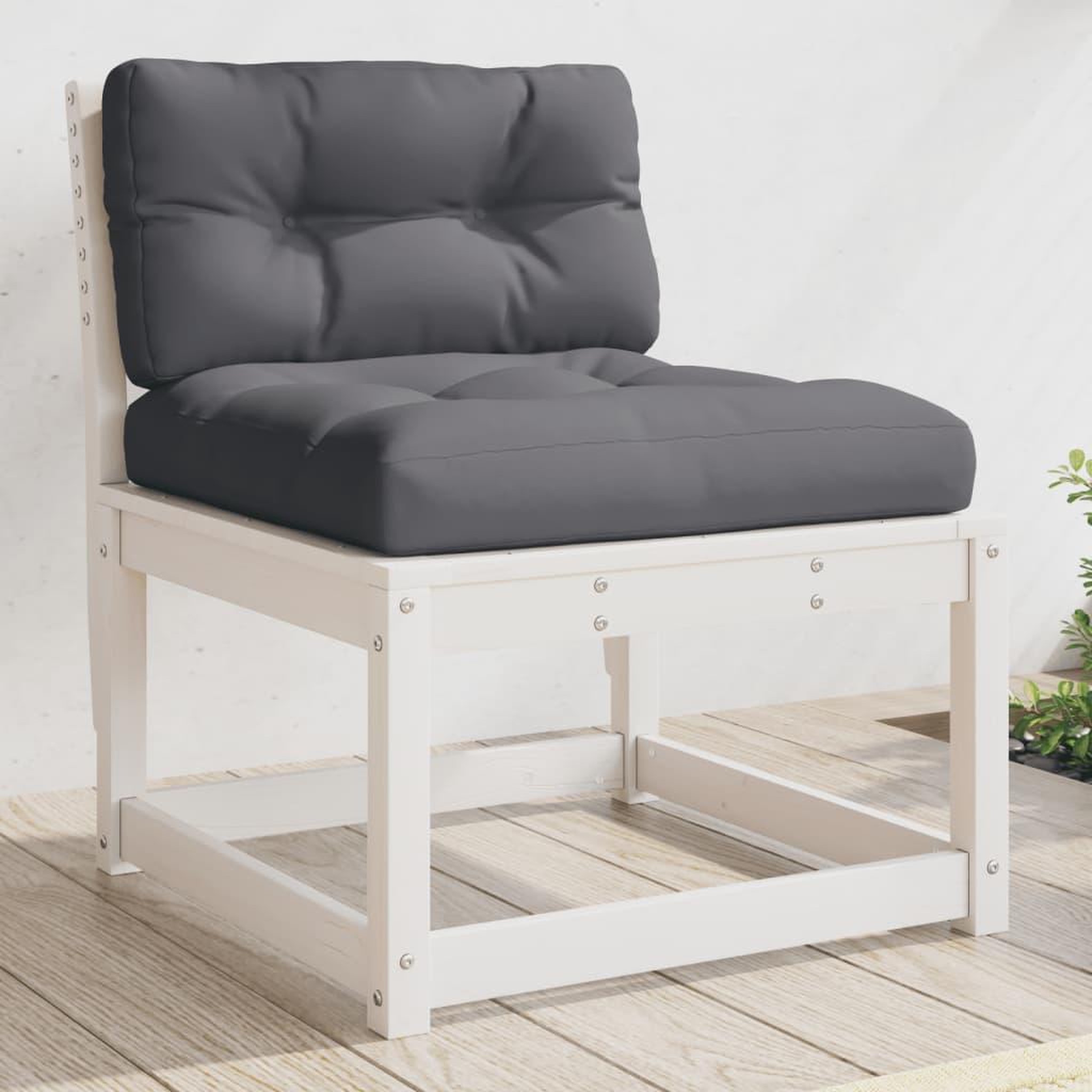 Voir la diapositive 3 : VIDAXL Canapes de jardin avec coussins 2pcs blanc bois de pin massif