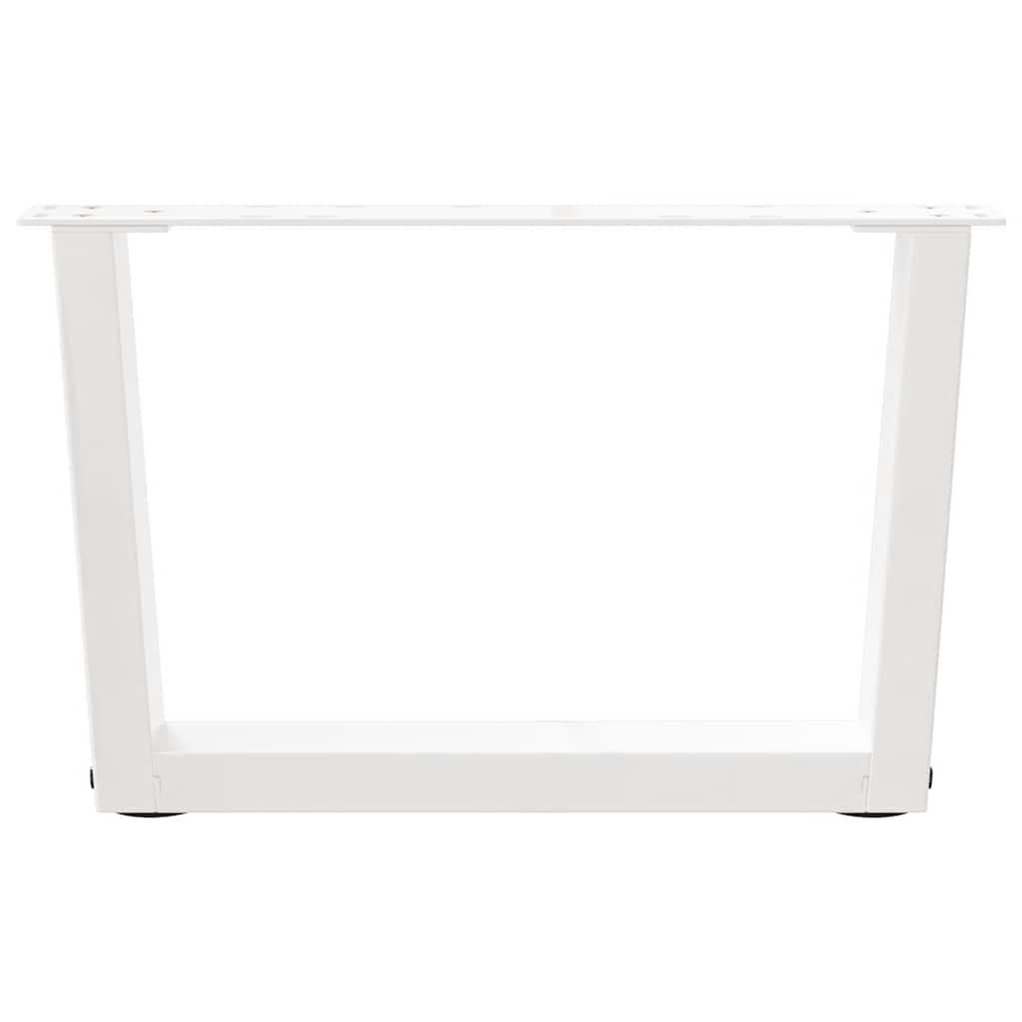Voir la diapositive 5 : VIDAXL Pieds de table a manger forme V 2pcs blanc 50x(30-31,3)cm acier