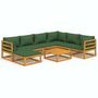 Voir la diapositive 2 : VIDAXL Salon de jardin 8 pcs avec coussins vert bois massif