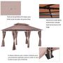 Voir la diapositive 5 : OUTSUNNY Tonnelle barnum pavillon de jardin style colonial double toit toiles latérales amovibles 3L x 4l x 2,65H m chocolat