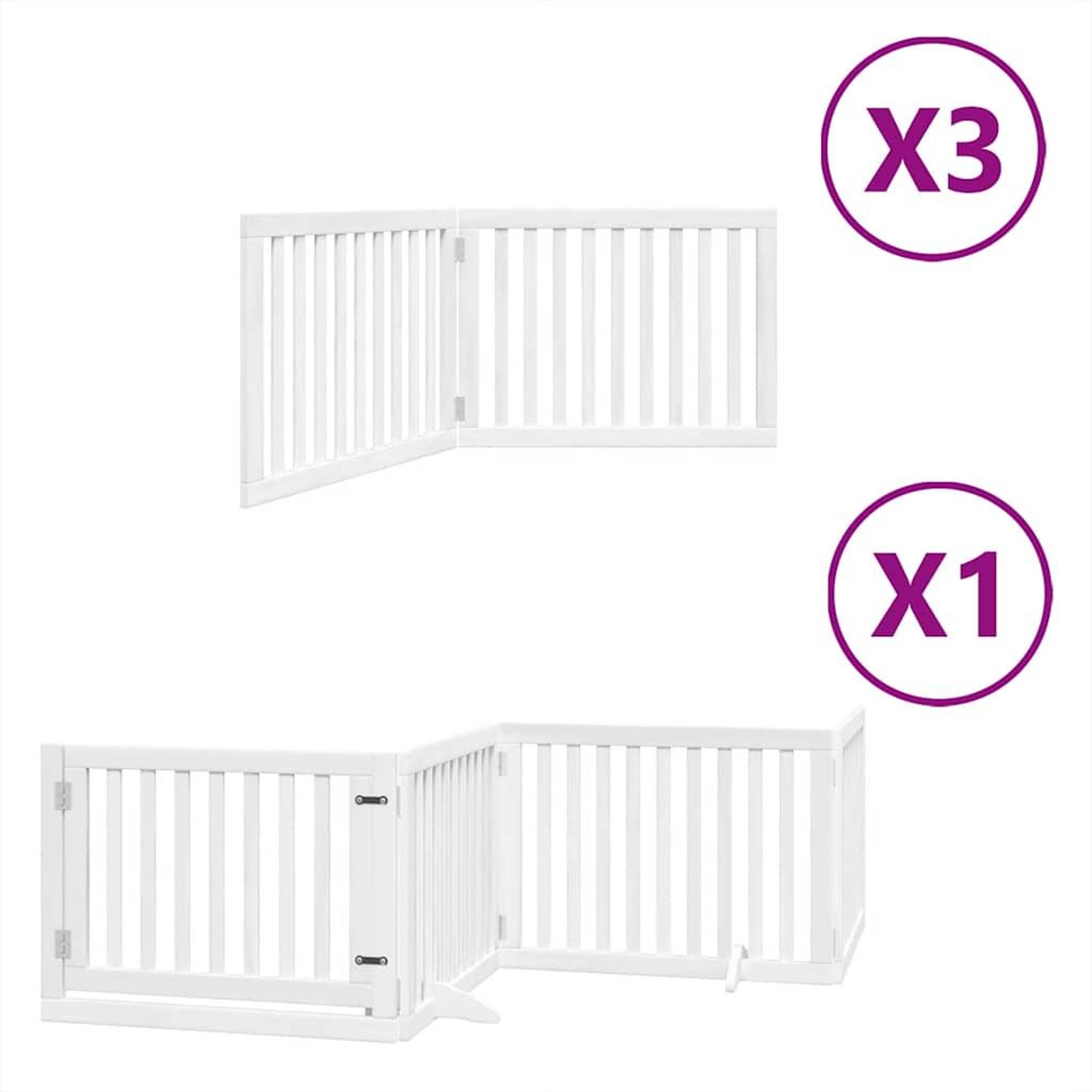 Voir la diapositive 2 : VIDAXL Barriere pour chien porte pliable 10 panneaux bois de peuplier