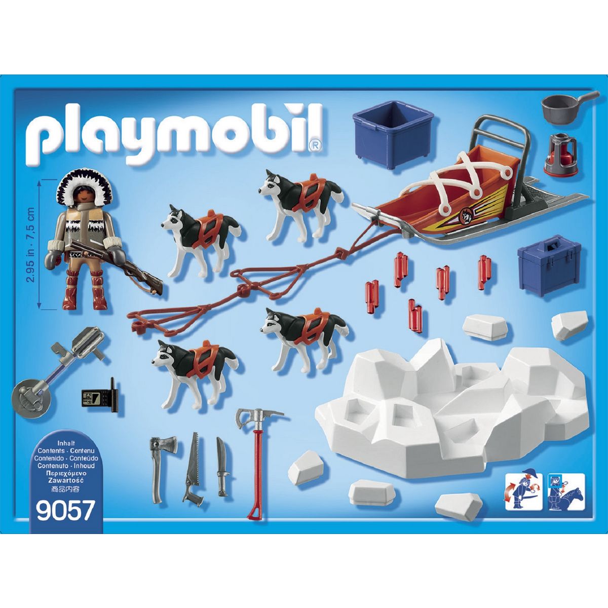 PLAYMOBIL 9057 - Action - Explorateur avec chiens de traîneau 