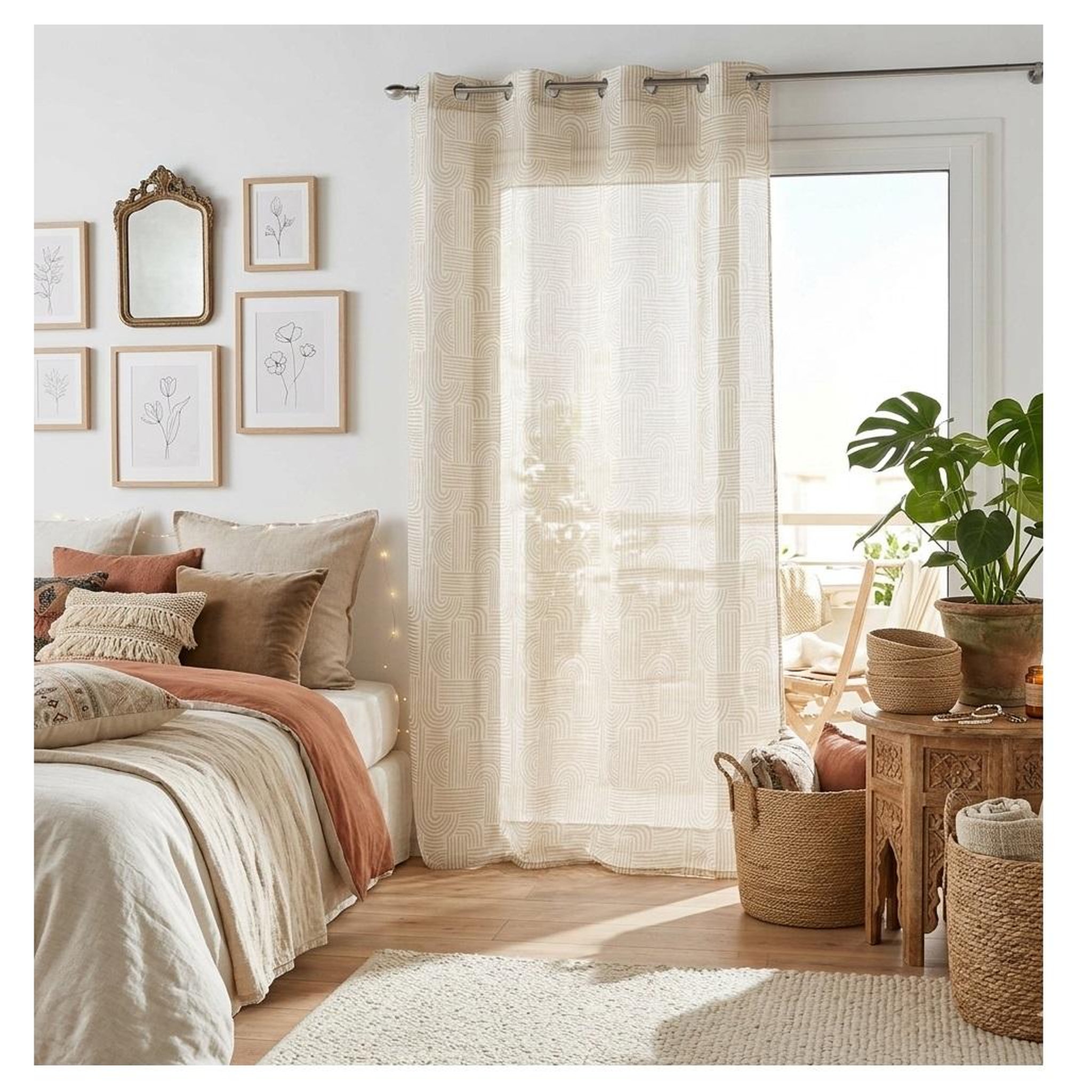 Voir la diapositive 2 : Eden Rideau voile sable collection pandore