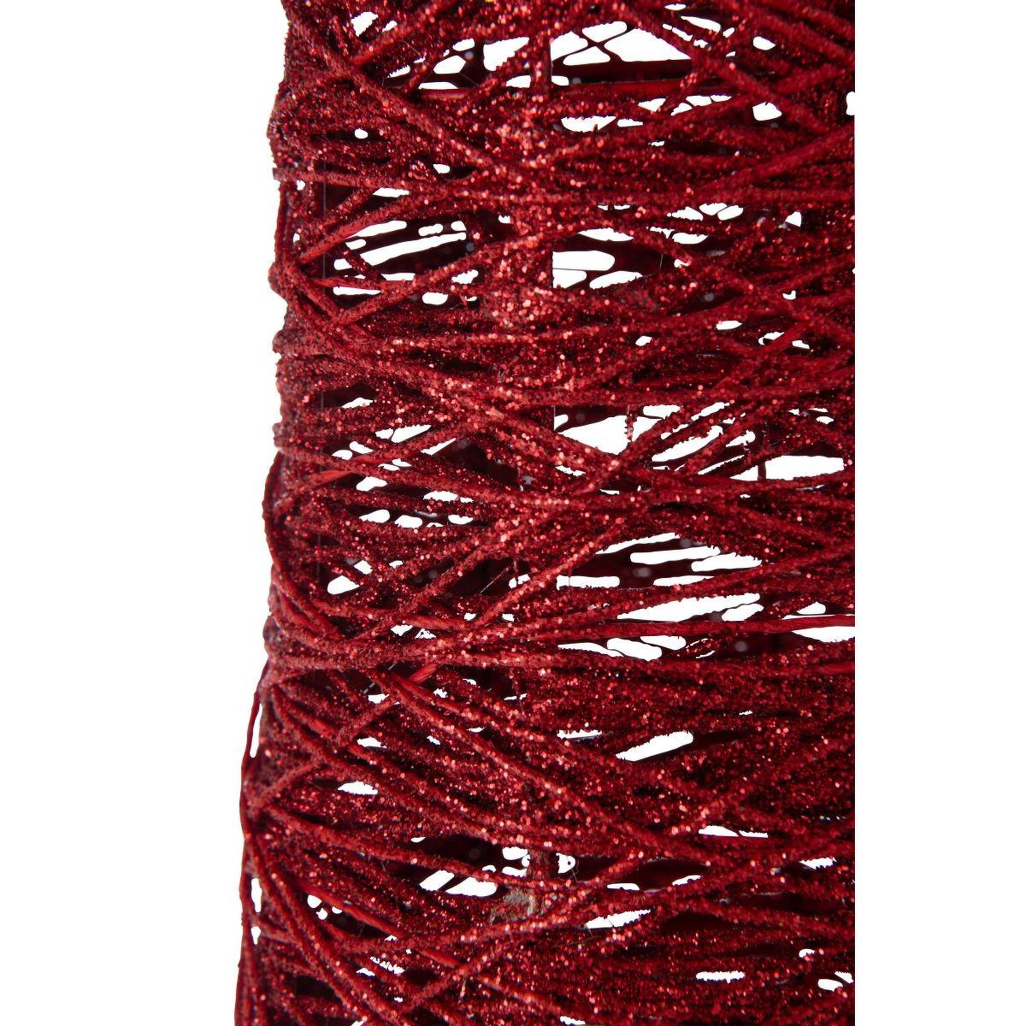 Voir la diapositive 2 : J-LINE Sapin de noël sur socle  glitter  85cm rouge