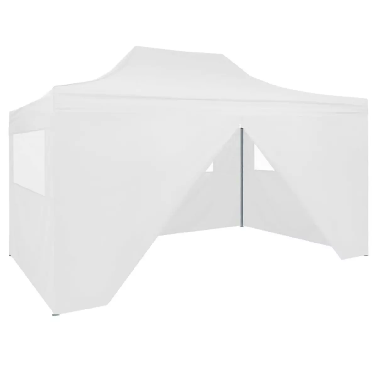 VIDAXL Tente de reception pliable avec 4 parois 3x4 m Acier Blanc