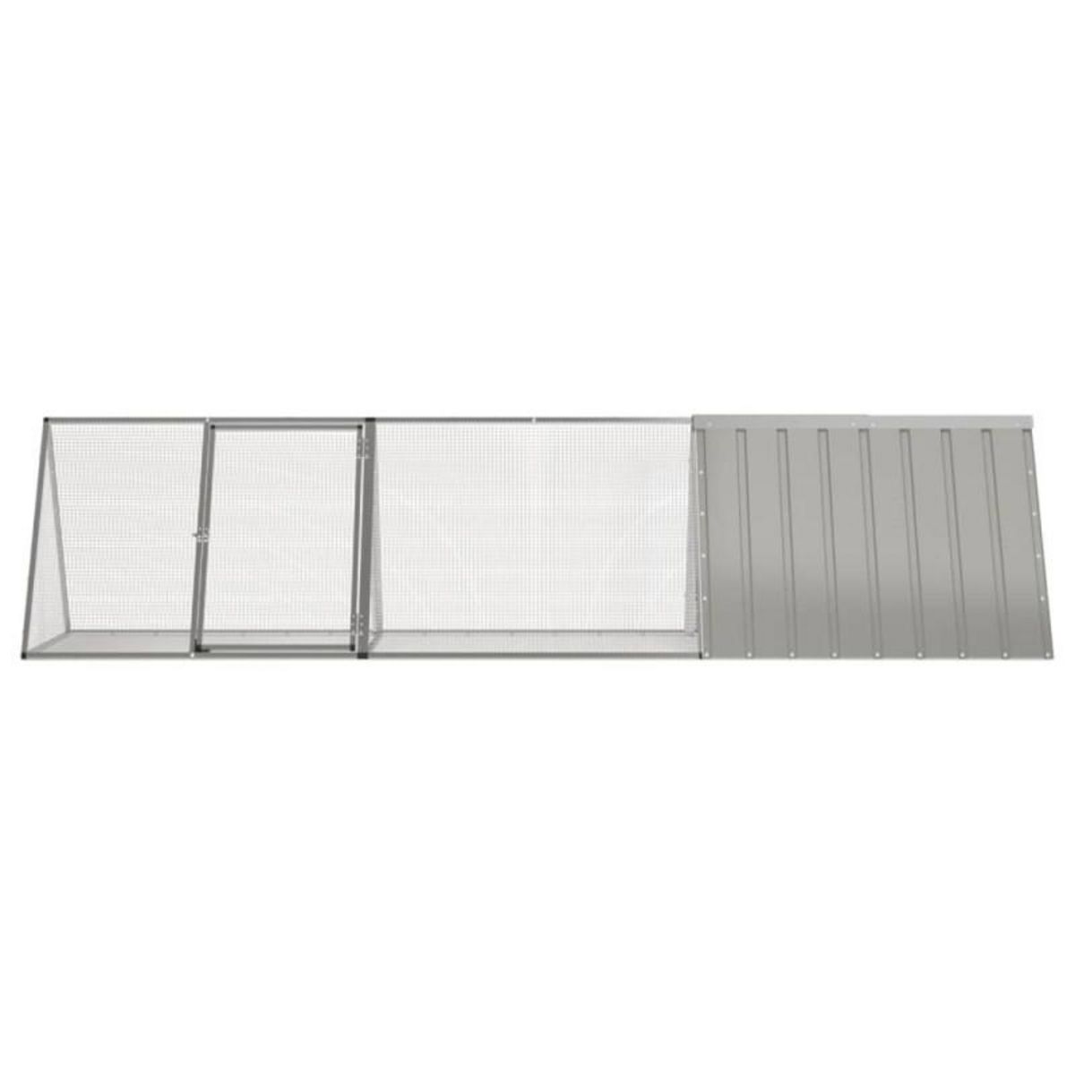 VIDAXL Cage pour lapin Gris 302,5x80,5x71 cm Acier galvanisé