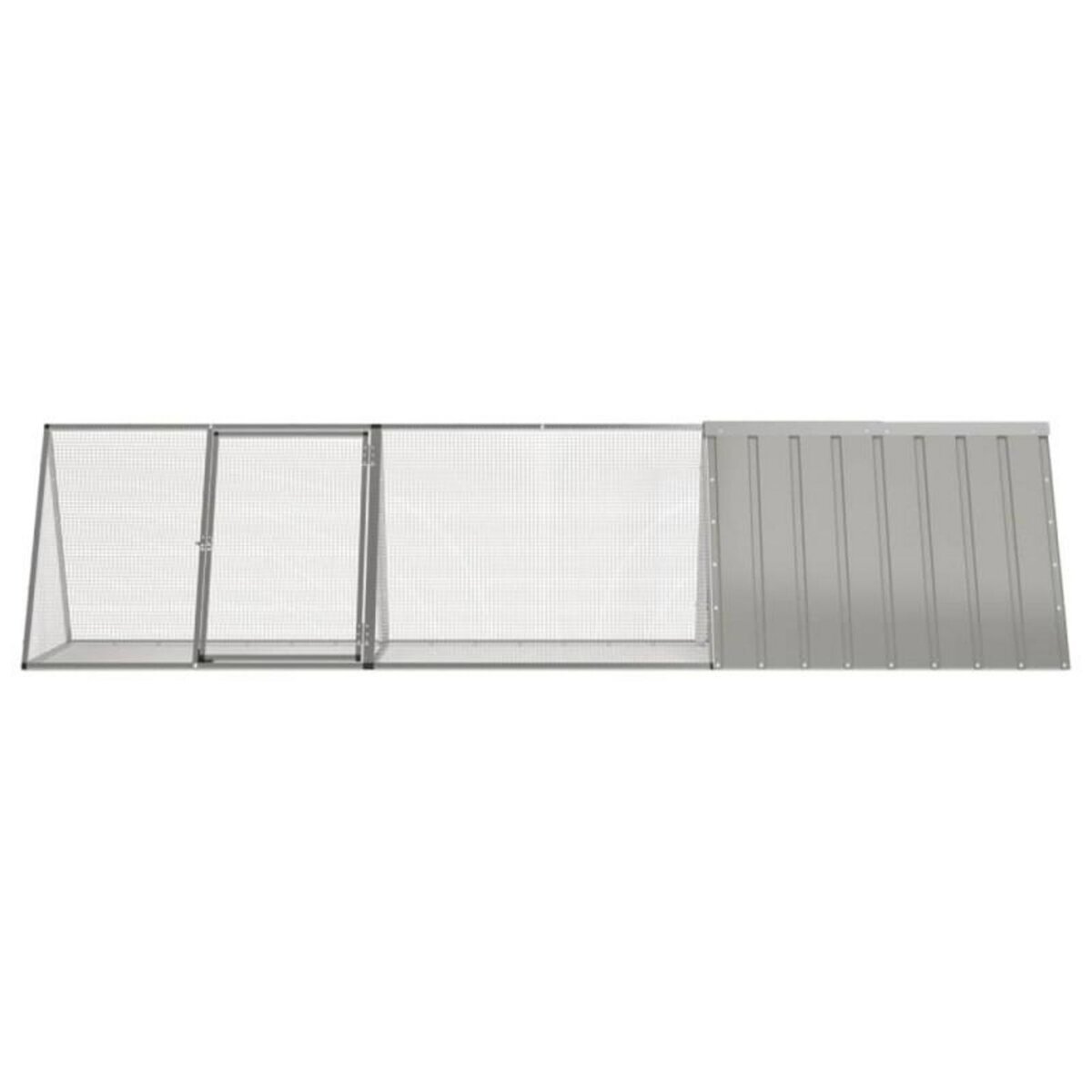 VIDAXL Cage pour lapin Gris 302,5x80,5x71 cm Acier galvanisé