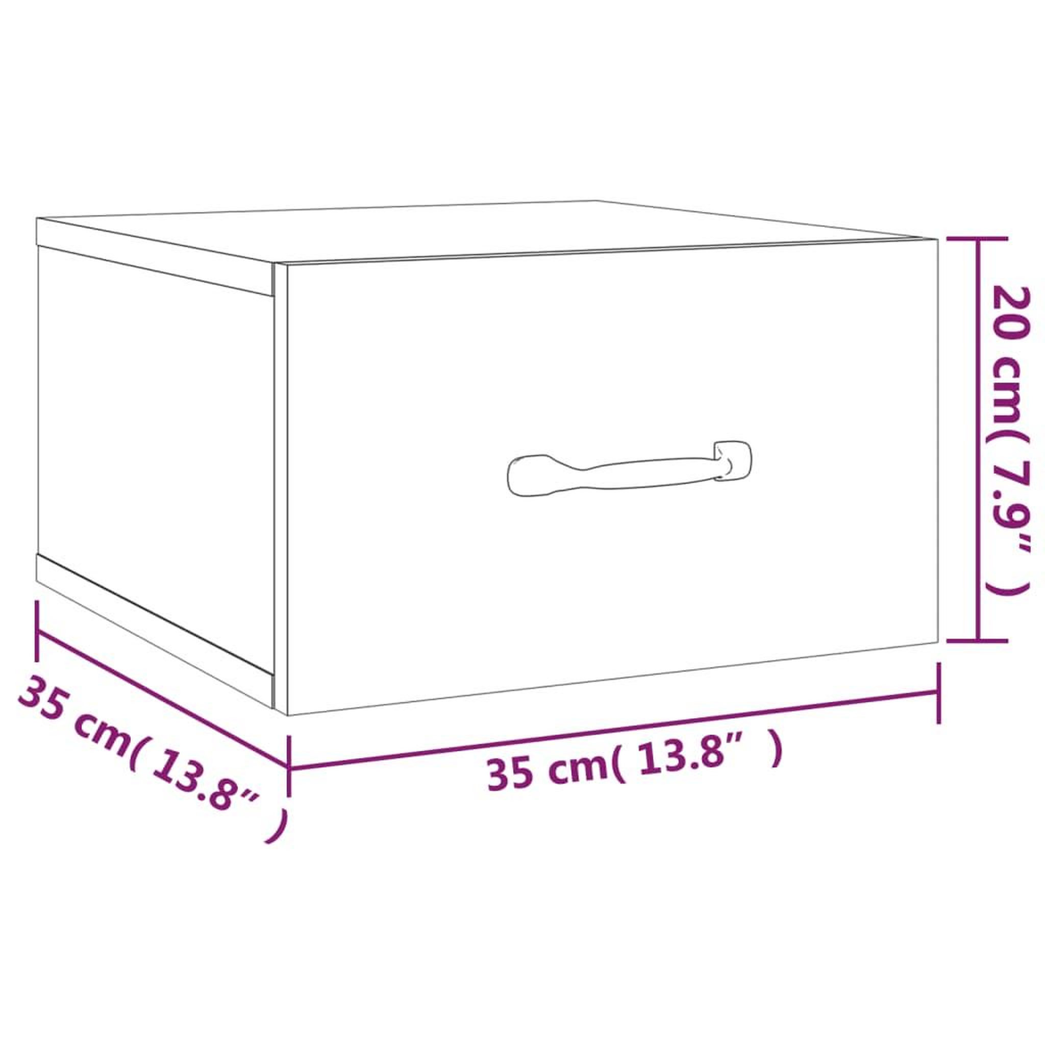 Voir la diapositive 6 : VIDAXL Table de chevet murale Gris beton 35x35x20 cm