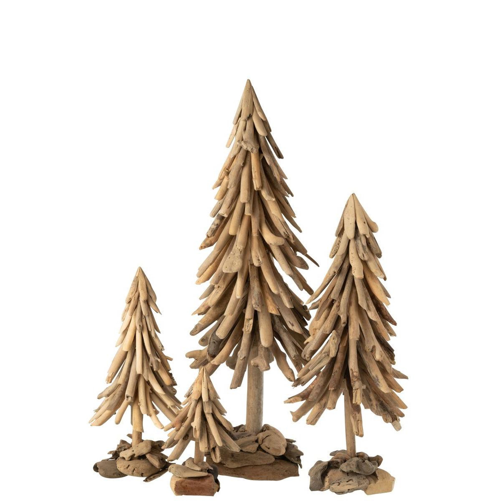 Voir la diapositive 2 : J-LINE Sapin de noël en bois flotté  chalet  50cm naturel
