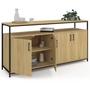 Voir la diapositive 4 : ID MARKET Buffet 160 cm DETROIT 4 portes bois et noir design industriel