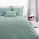 Home collection Parure housse de couette 100% gaze de coton. Coloris disponibles : Gris, Blanc, Rose, Vert