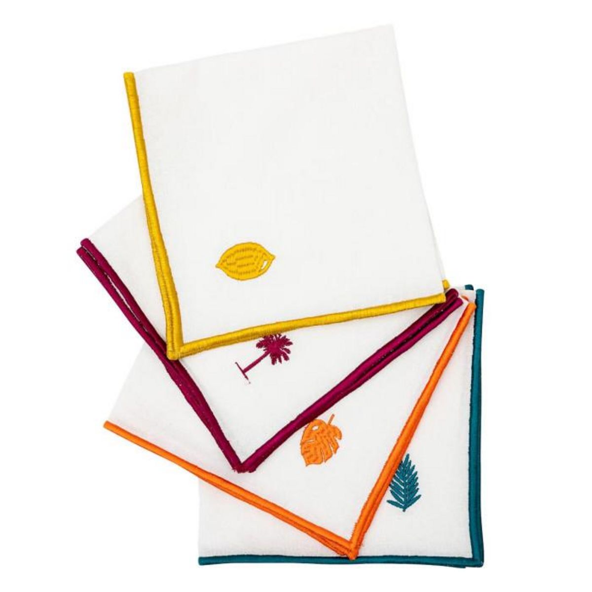 ATMOSPHERA Lot de 4 Serviettes de Table  Yucatan  40x40cm Blanc