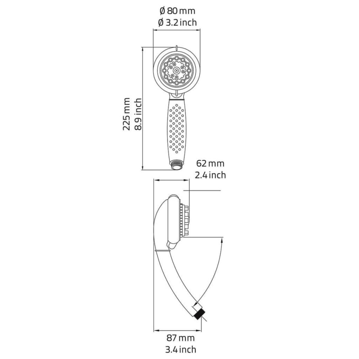 RIDDER RIDDER Jeu de pomme de douche avec 8 reglages St. Lucia chrome 91440