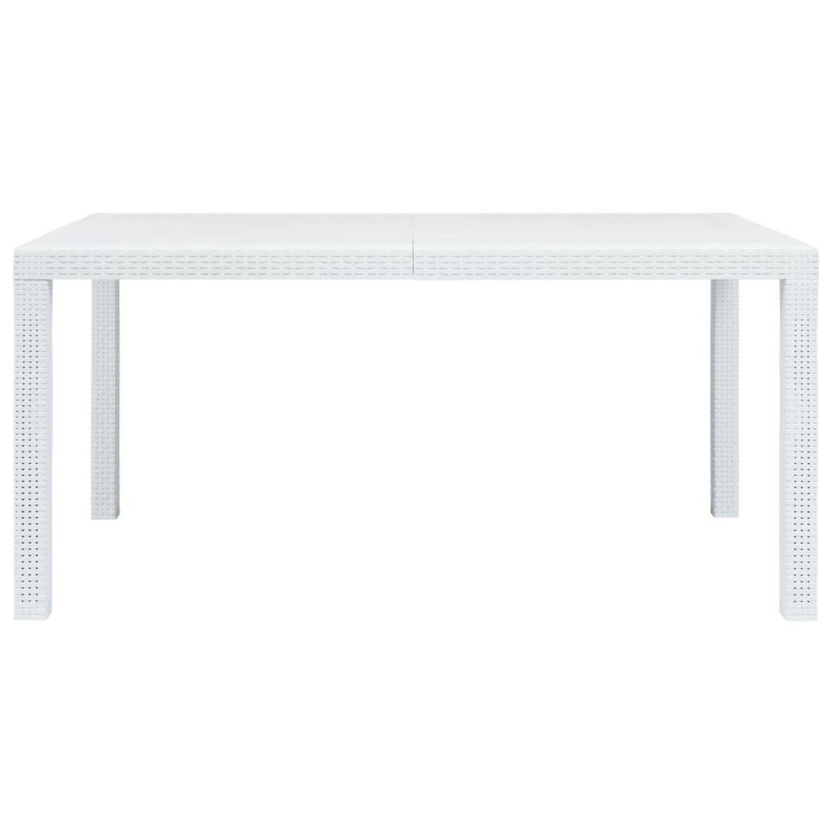 VIDAXL Table de jardin Blanc 150x90x72 cm Plastique Aspect de rotin