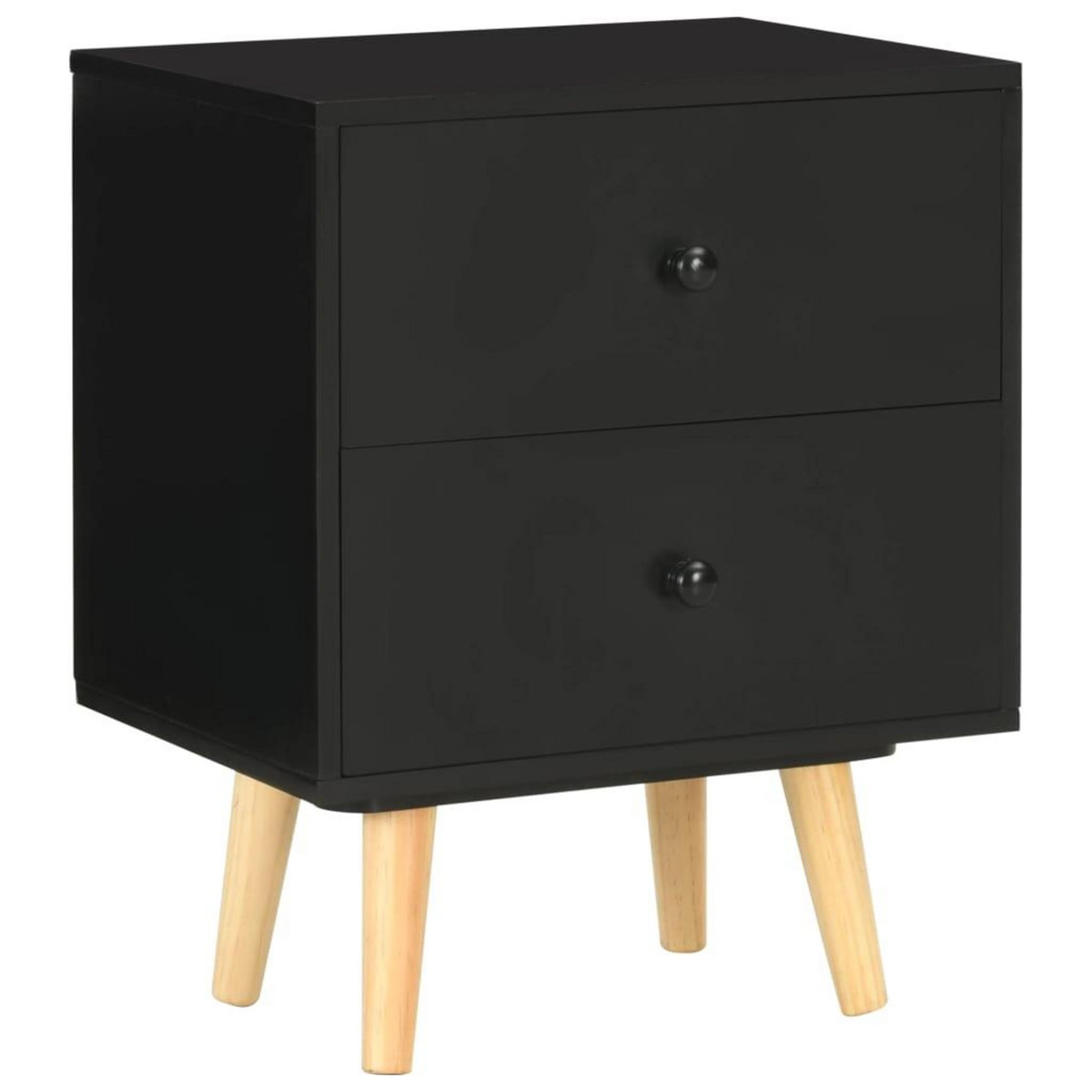 VIDAXL Tables de chevet 2 pcs Noir 40 x 30 x 50 cm Pin massif