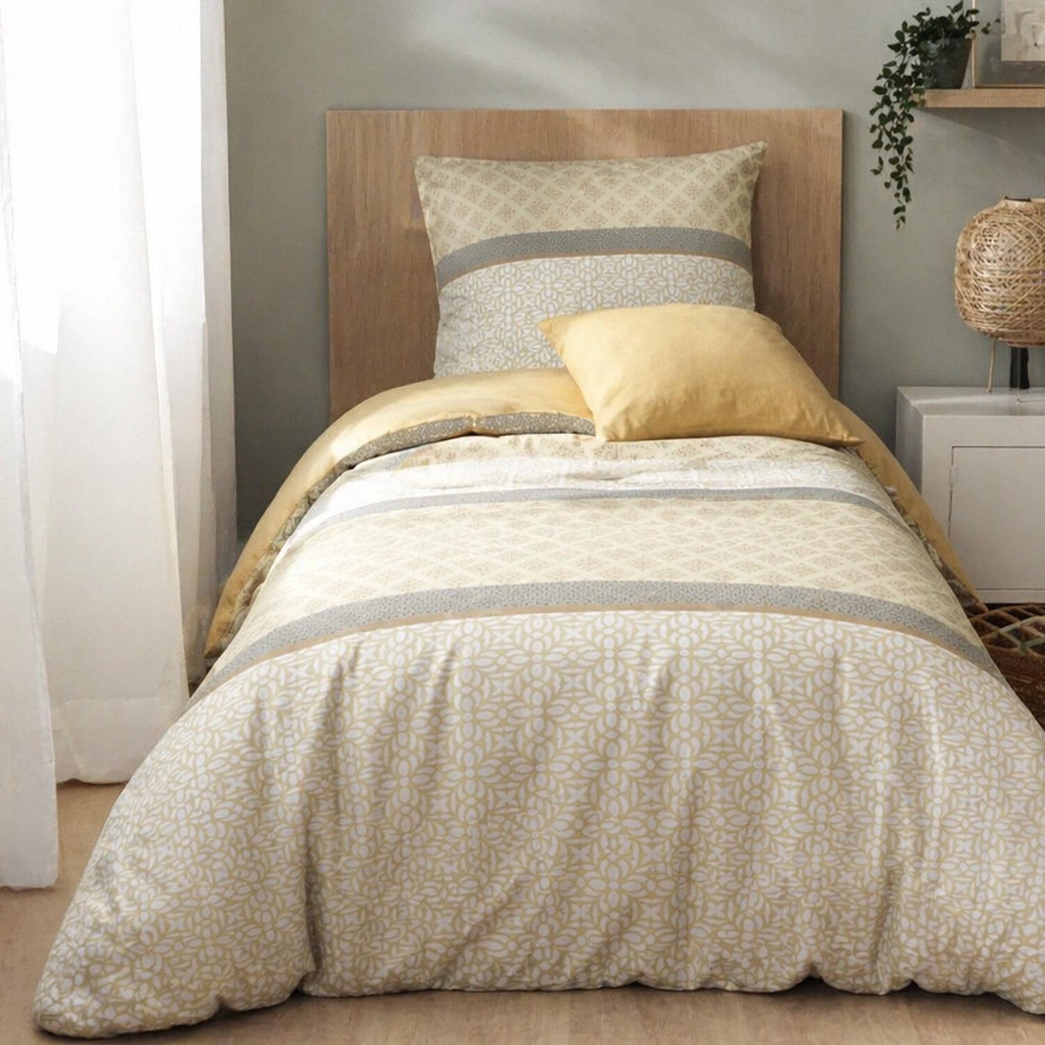 Voir la diapositive 1 : Les Ateliers du Linge Parure de couette 2pcs 140x200cm 100% microfibre 55gsm sofra naturel