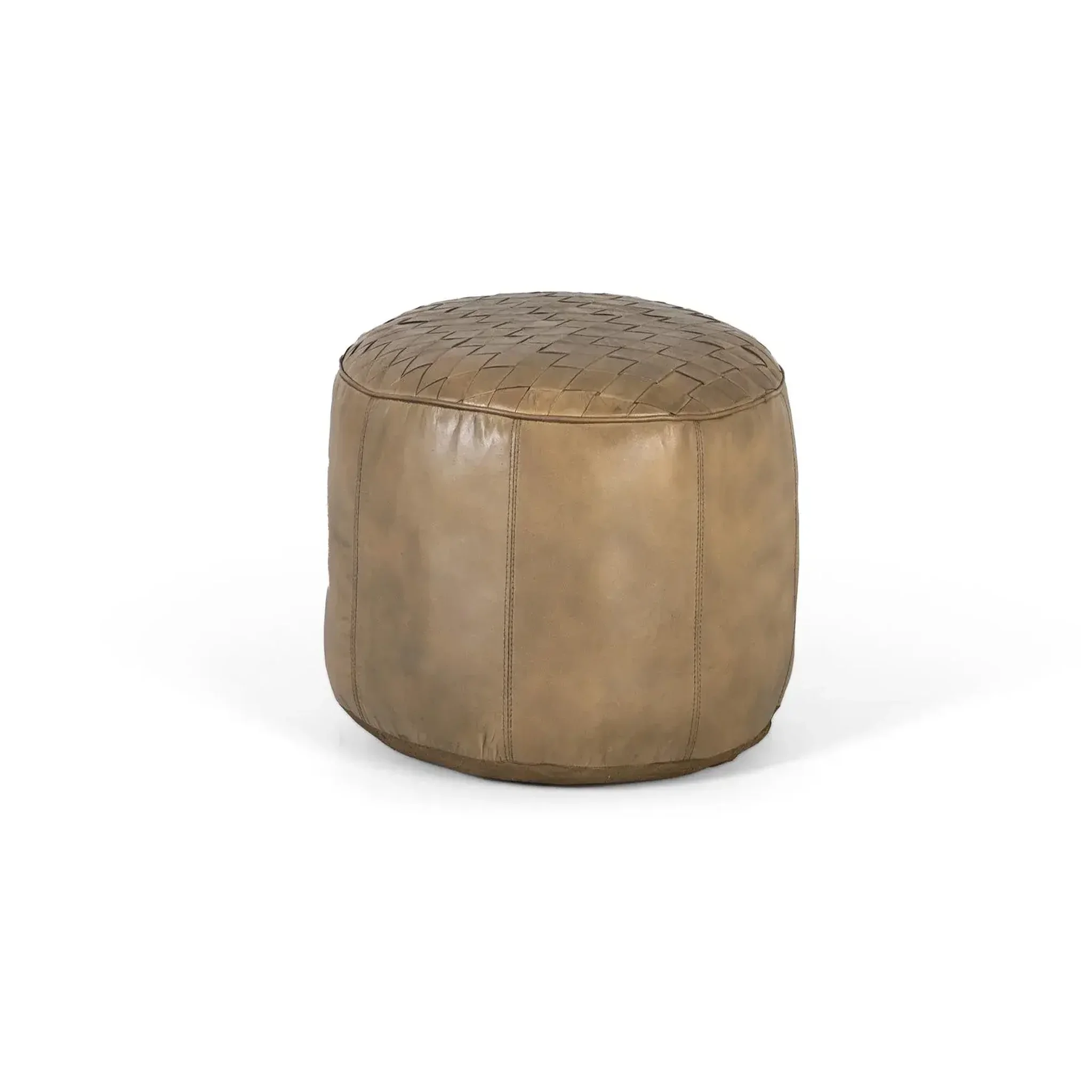 GINER Y COLOMER SL Pouf en cuir 51 cm style vintage industriel