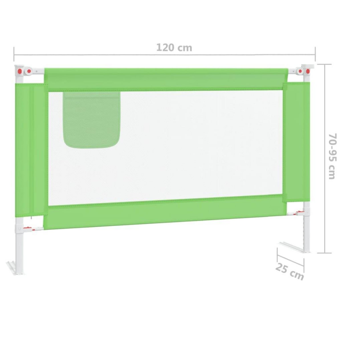VIDAXL Barriere de securite de lit d'enfant Vert 120x25 cm Tissu