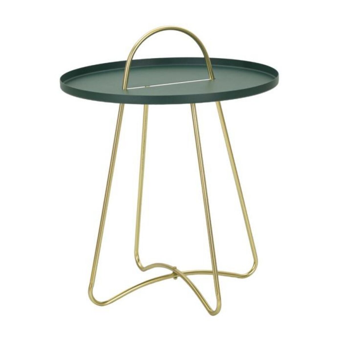 Paris Prix Table d'Appoint Design  Grent  59cm Vert & Or