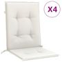Voir la diapositive 2 : VIDAXL Coussins de chaise a dossier bas lot de 4 creme melange tissu