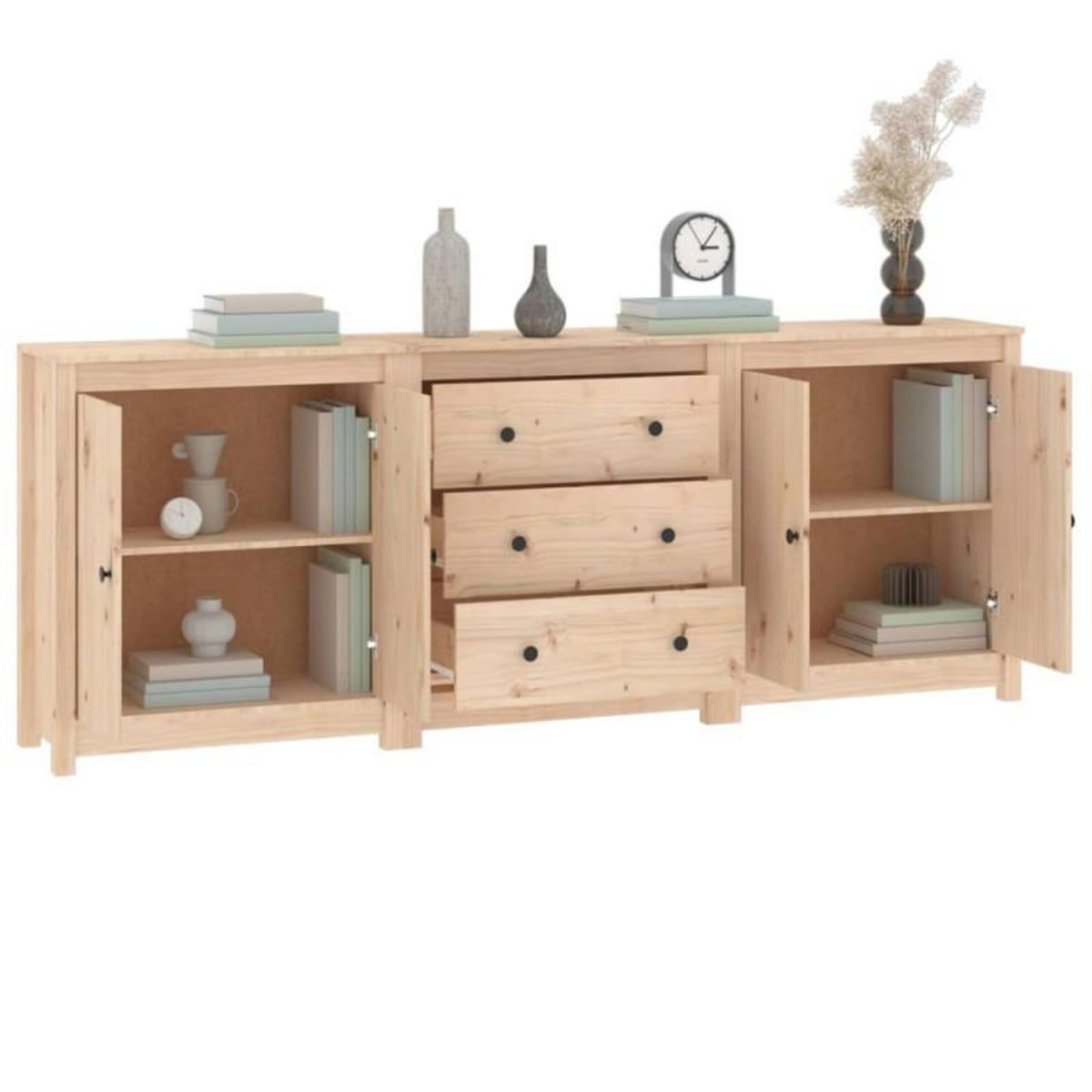 VIDAXL Buffet 210x35x80 cm Bois massif de pin