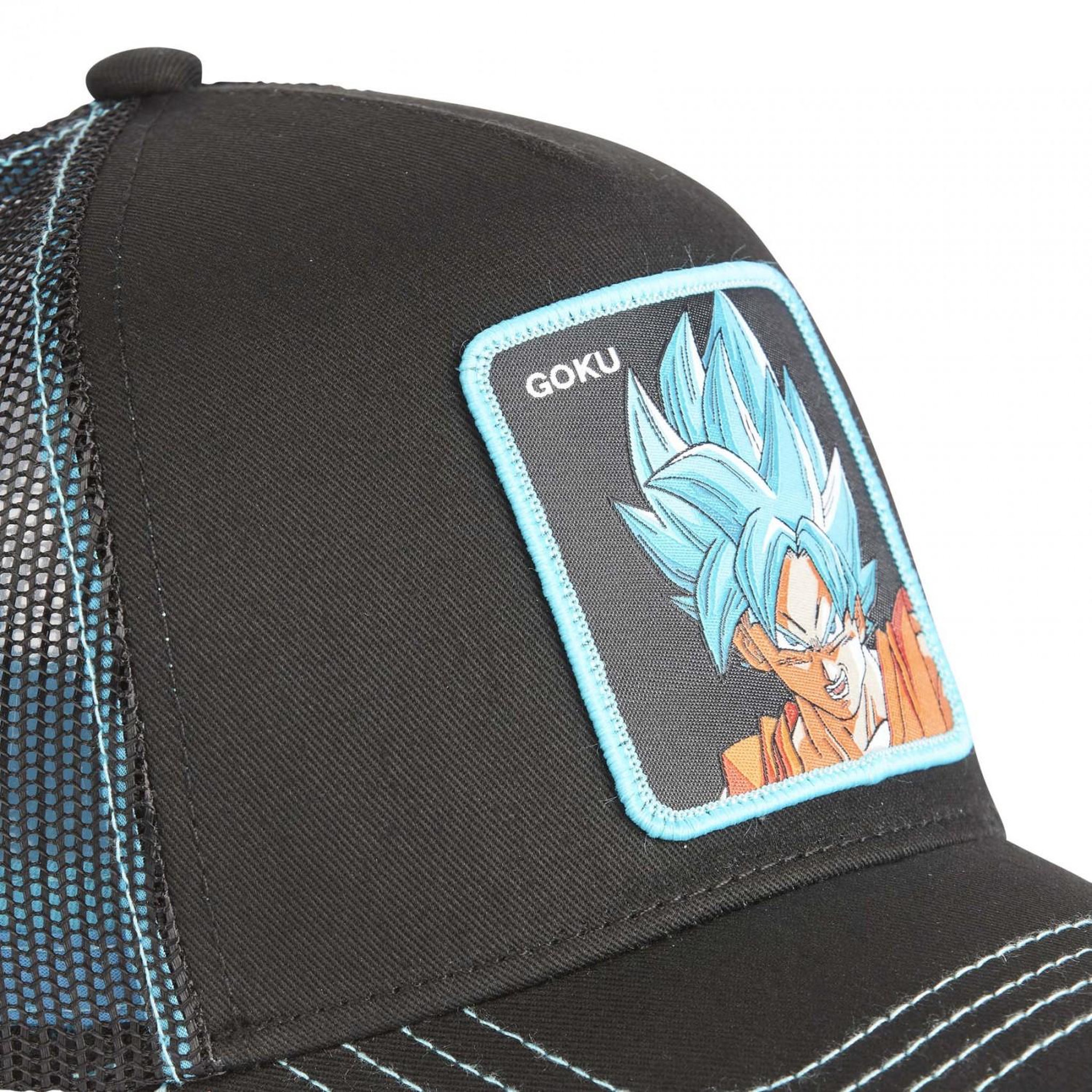 Voir la diapositive 3 : CAPSLAB Casquette trucker avec filet dragon ball super black goku