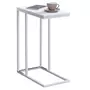 IDIMEX Bout de canapé DEBORA table d'appoint table à café table basse de salon cadre en métal blanc plateau rectangulaire en MDF blanc mat