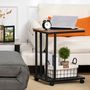 Voir la diapositive 2 : HOMCOM Table basse table d'appoint Vintage style industriel étagère acier noir MDF coloris boisé