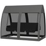 Voir la diapositive 4 : OUTSUNNY Balancelle de jardin convertible 3 places - matelas assise dossier, moustiquaire intégrale, toit - métal polyester gris